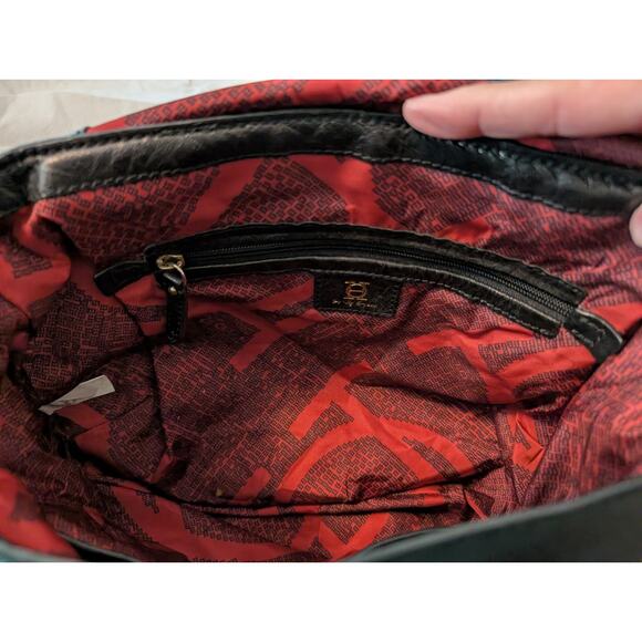 Olivia Harris By Joy Gryson OH Black Leather Hobo Bag Purse Animal Print Accent - Picture 9 of 16